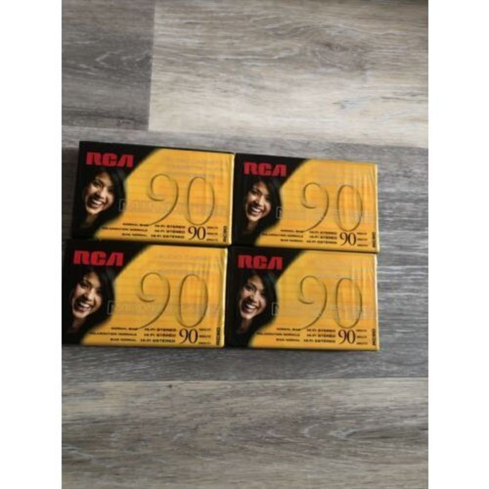 RCA 90 MINUTE BLANK AUDIO CASSETTE TAPES STEREO HI FI BRAND SEALED RC90 Qty 4